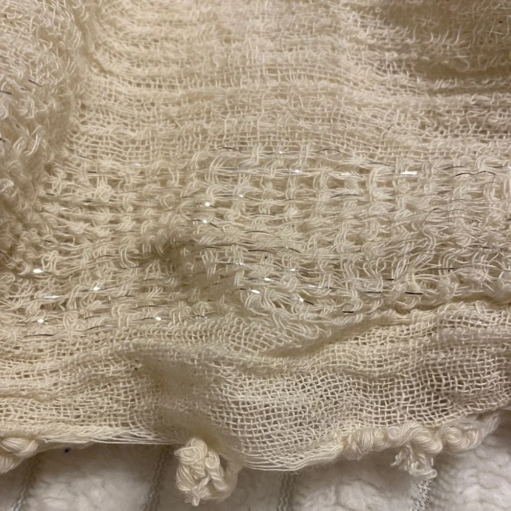Cream Ruffled Scarf - Picture 2 of 3